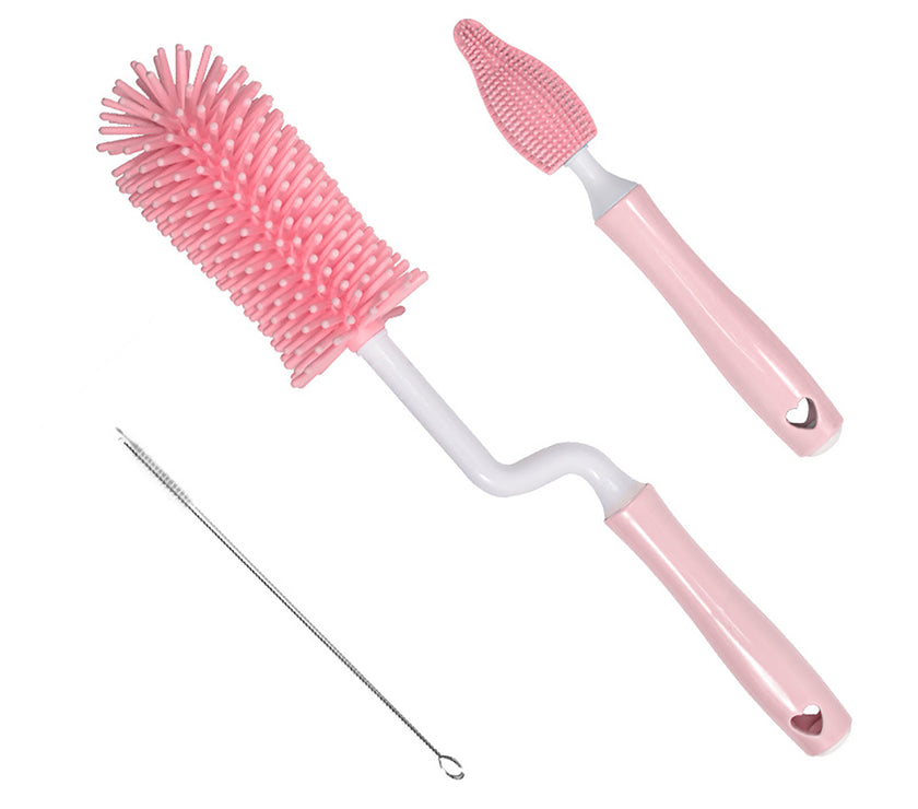Baby Silicone Baby Bottle Brush Straw Scrubbing Baby Bottle Brush Cleaning