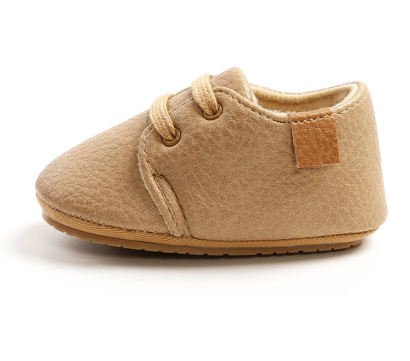 Luxury Soft Leather Baby Moccasins Shoes Newborn Rubber Sole First Walkers Boys Toddler Shoes