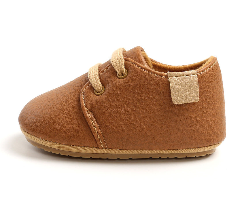 Luxury Soft Leather Baby Moccasins Shoes Newborn Rubber Sole First Walkers Boys Toddler Shoes