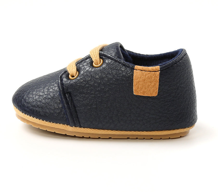 Luxury Soft Leather Baby Moccasins Shoes Newborn Rubber Sole First Walkers Boys Toddler Shoes