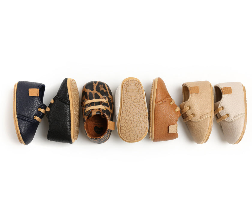 Luxury Soft Leather Baby Moccasins Shoes Newborn Rubber Sole First Walkers Boys Toddler Shoes