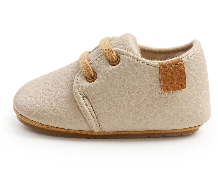 Luxury Soft Leather Baby Moccasins Shoes Newborn Rubber Sole First Walkers Boys Toddler Shoes