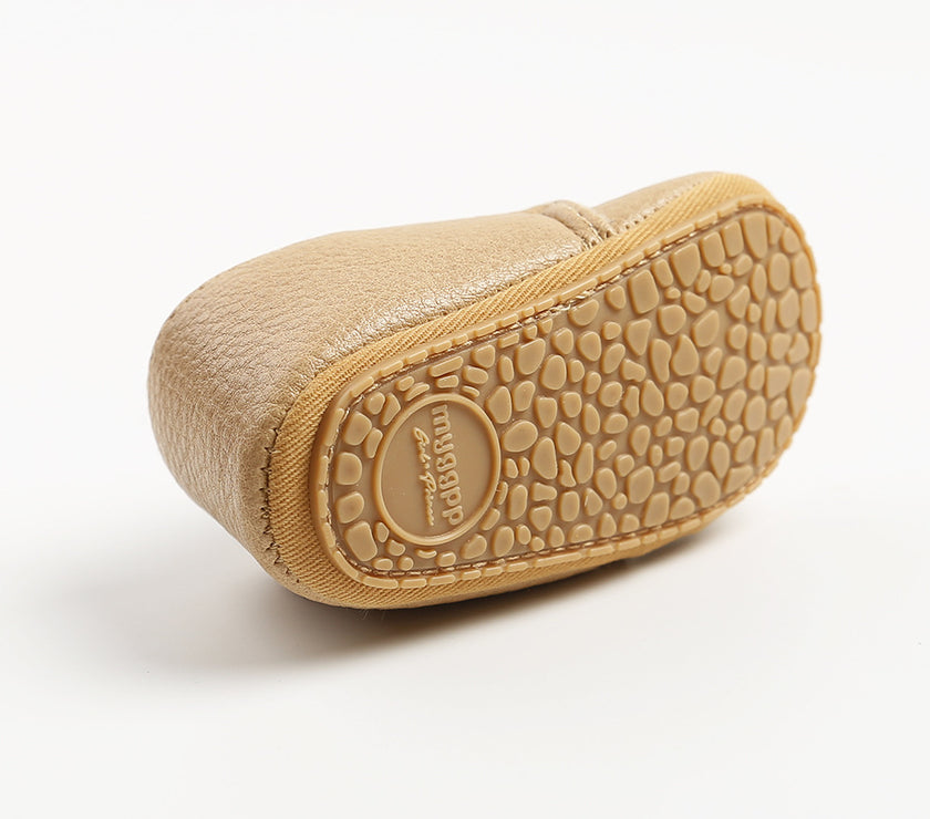 Luxury Soft Leather Baby Moccasins Shoes Newborn Rubber Sole First Walkers Boys Toddler Shoes