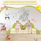 10PCS Kids Couch For Playroom, Baby Climbing And Crawl Foam Play Set, Foam Climbing Blocks Convertible Sofa ,Kids Play Couch, Indoor Climbing Structure For Toddlers, Infant, Kids, Pre-school