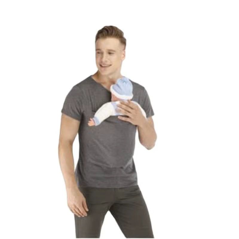 Mother Kangaroo Pocket T-Shirt Baby Carrier Father Safety High Quality Feeding Nylon Cotton T Shirt Summer Pregnancy Clothes
