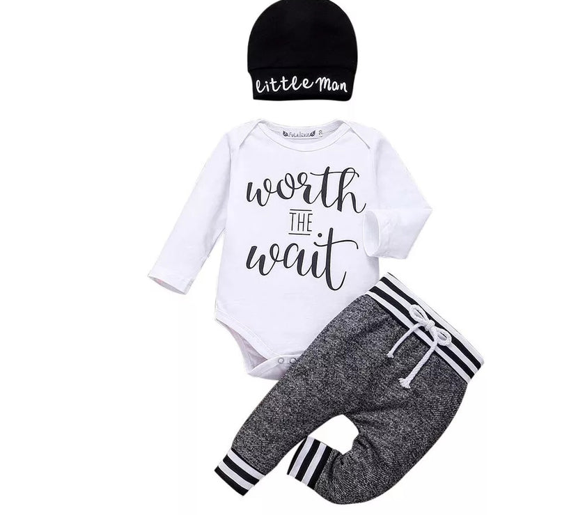 US Newborn Baby Boy Girl Tops Romper Bodysuit Jumpsuit Pants Outfits Clothes Set