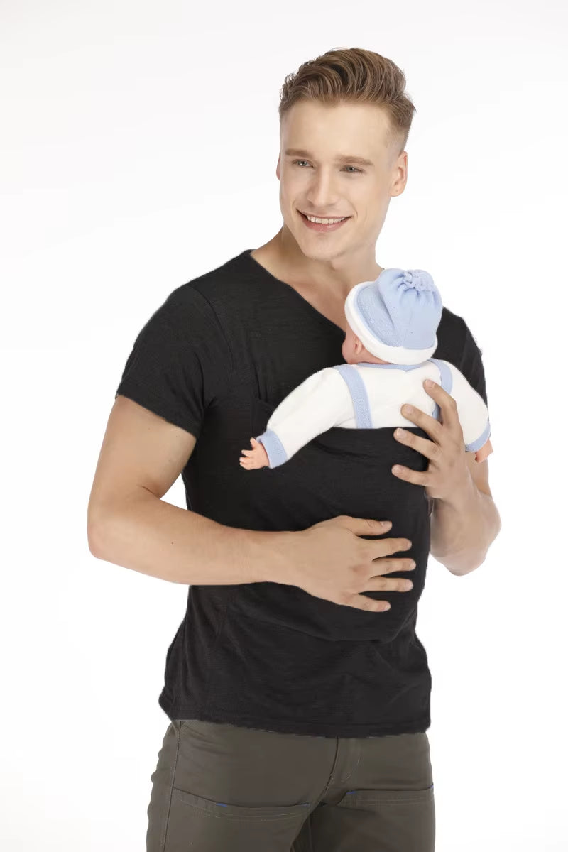 Mother Kangaroo Pocket T-Shirt Baby Carrier Father Safety High Quality Feeding Nylon Cotton T Shirt Summer Pregnancy Clothes