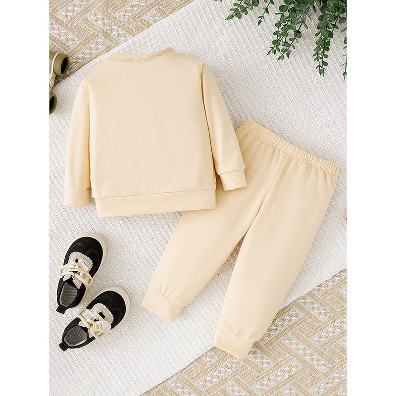Baby Girls 2Pcs Christmas Outfits MERRY Christmas Letter Print Round Neck Long Sleeve Sweatshirt & Pants Set