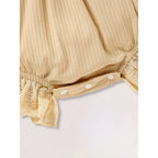 Infant Baby Girl Solid Color Square Neck Bow Onesie & Headband Adorable Summer Outfit