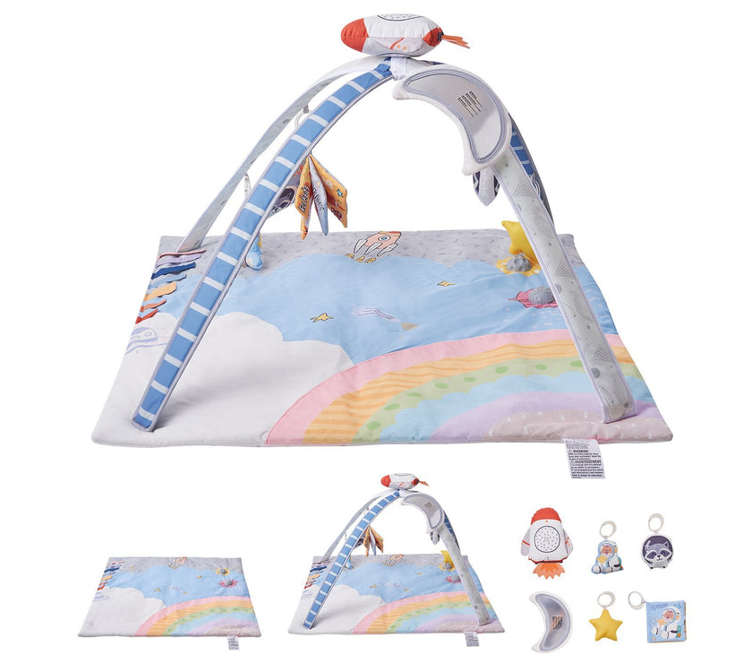 Baby Play Gym Mat Tummy Time Activity Mat With 6 Sensory Toys