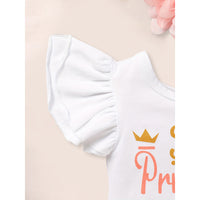 3PCS Newborn Baby Girl Outfits Infant Letter Print Romper & Tutu Skirt & Headband Coming Home Clothes Set