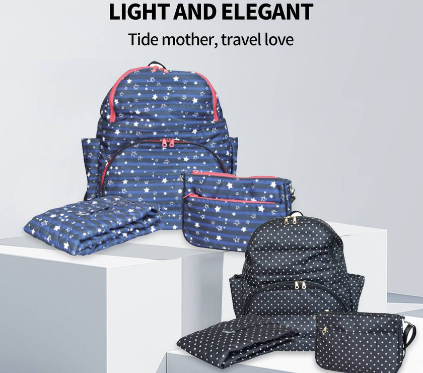 3Pcs Mummy Changing Bag Set Multifunctional Maternity Baby Nappy Diaper Backpack