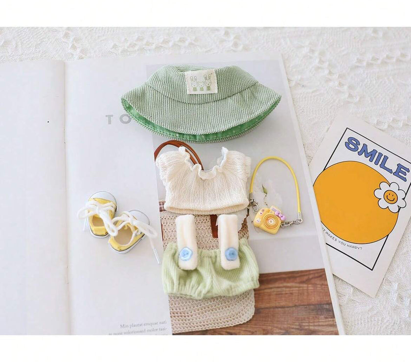 5PCS-Set Cute Hat Shoes Doll Clothes Outfit Set For LABUBU 15CM-17CM Doll, Adorable Dress Up Accessories For Doll - Dolls Not Included