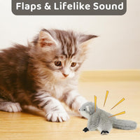 PROKEl Pet Toys, Cat Catnip Toys FlappingSquirrel, Rechargeable Touch Activated KittenToys, Lifelike Interactive Cats Toy Indoor, CatKicker Plush Toys For All Breeds Universalinteractive Toy Cat Toys