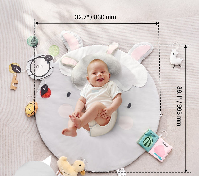 Baby Play Gym Mat Tummy Time Activity Mat With 5 Sensory Toys