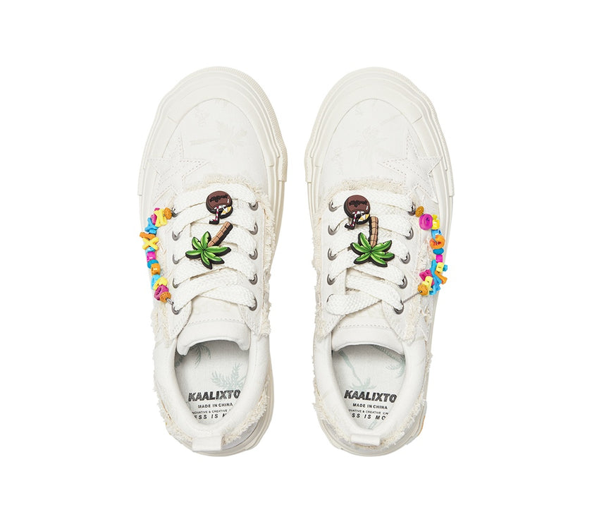 KAALIXTO--Retro Star Sneakers-West Lake Longjing Tea - Unisex