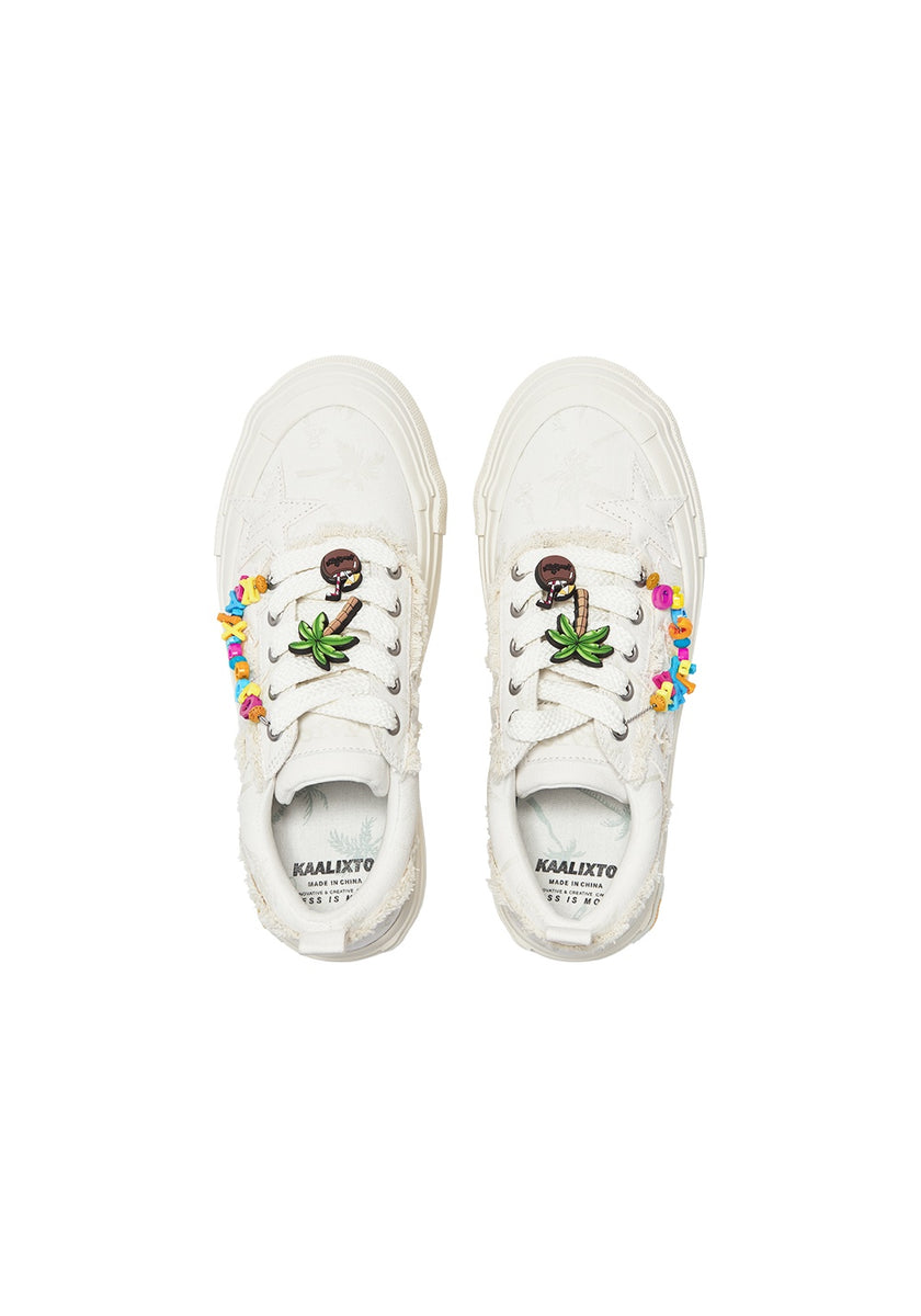 KAALIXTO--Retro Star Sneakers-West Lake Longjing Tea - Unisex