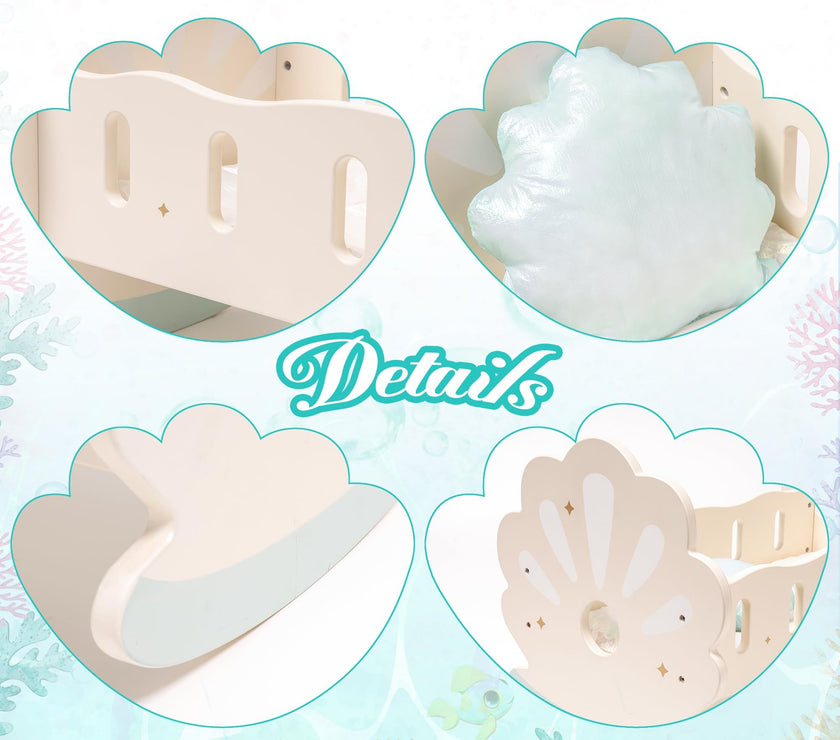 ROBOTIME Baby Doll Crib, Baby Doll Bed, Doll Rocking Cradle Baby Doll Accessories Furniture With Bedding For 18 Inch Dolls