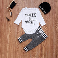 US Newborn Baby Boy Girl Tops Romper Bodysuit Jumpsuit Pants Outfits Clothes Set