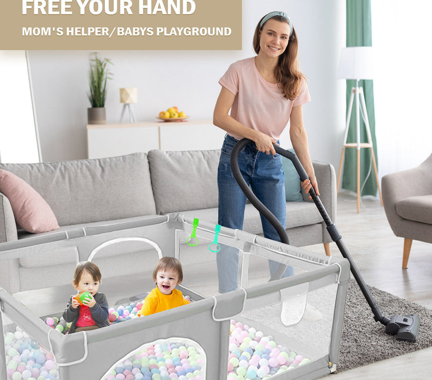 Baby Playpen With Mat Activity Centre Indoor Outdoor Baby Fence Toddlers Babies