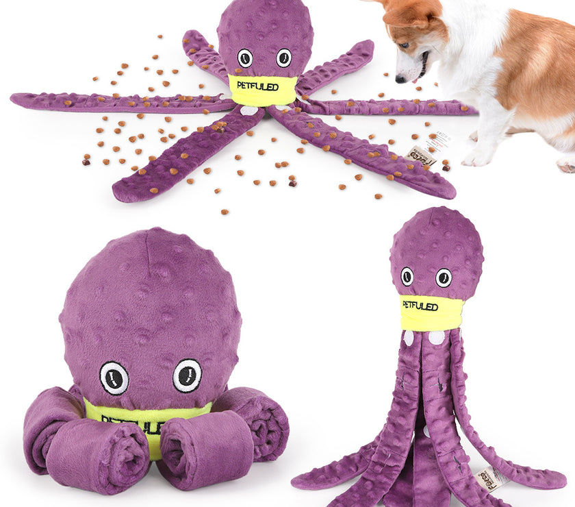 Dog Snuffle Toy Dog Plush Octopus Toys, Dog Puzzle Games Interactive Puppy Toys Chew Toys Slow Feeding Games