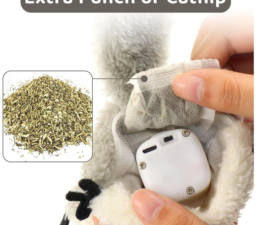 PROKEl Pet Toys, Cat Catnip Toys FlappingSquirrel, Rechargeable Touch Activated KittenToys, Lifelike Interactive Cats Toy Indoor, CatKicker Plush Toys For All Breeds Universalinteractive Toy Cat Toys