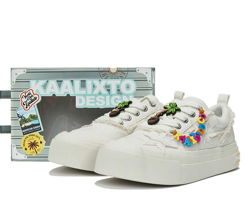 KAALIXTO--Retro Star Sneakers-West Lake Longjing Tea - Unisex