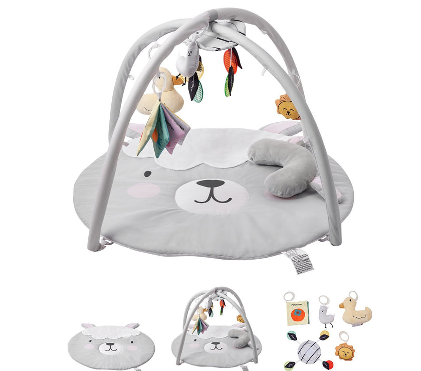 Baby Play Gym Mat Tummy Time Activity Mat With 5 Sensory Toys
