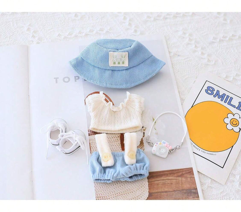 5PCS-Set Cute Hat Shoes Doll Clothes Outfit Set For LABUBU 15CM-17CM Doll, Adorable Dress Up Accessories For Doll - Dolls Not Included