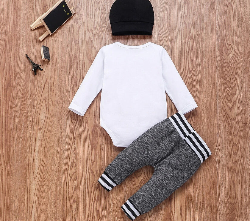 US Newborn Baby Boy Girl Tops Romper Bodysuit Jumpsuit Pants Outfits Clothes Set