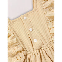 Infant Baby Girl Solid Color Square Neck Bow Onesie & Headband Adorable Summer Outfit