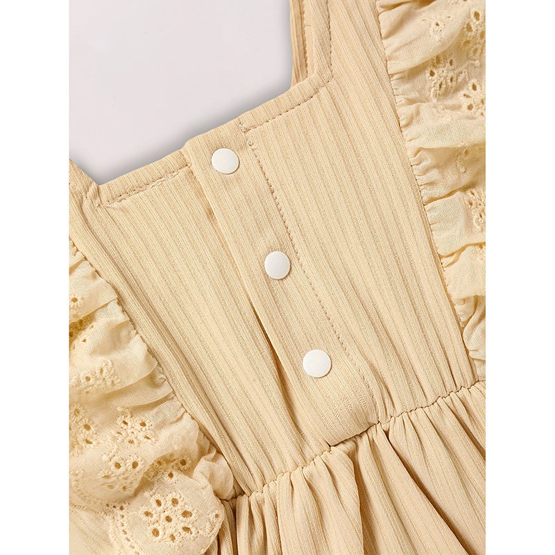Infant Baby Girl Solid Color Square Neck Bow Onesie & Headband Adorable Summer Outfit